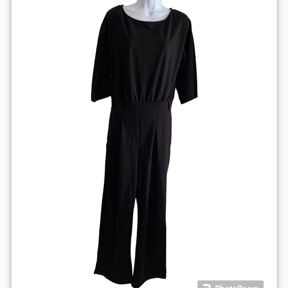 Black Jumpsuit Romper One Piece Pant Keyhole Cutout Pant Suit Dressy Formal NEW